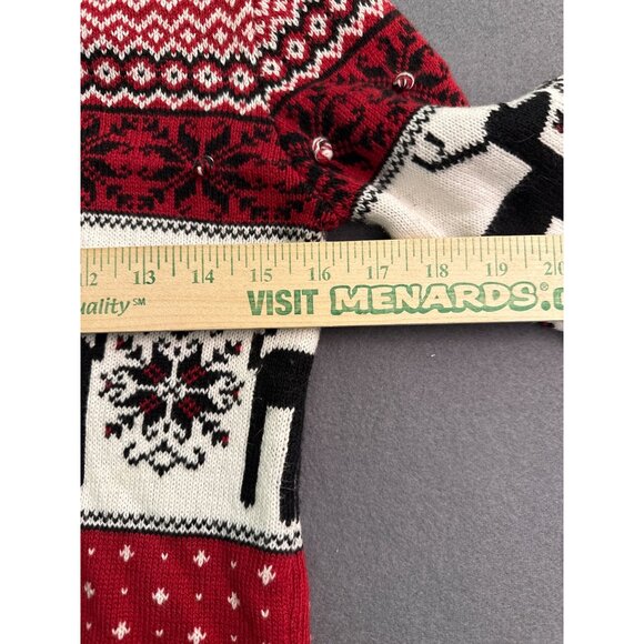 Shrinking Violet XS Red & White Reindeer Snowflake Christmas Sweater - Picture 6 of 7